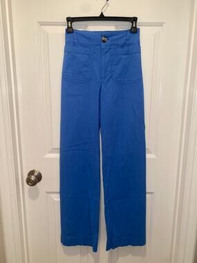Maeve Colette Anthro Pants Blue Linen Blend Full Length Size 23